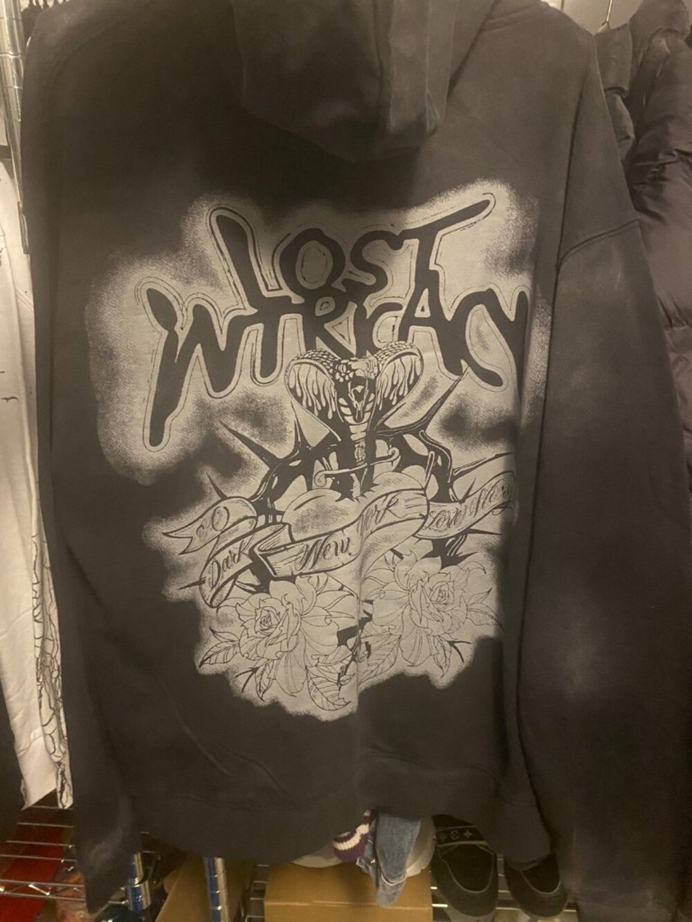 Lost Intricacy Black Rhinestone Cobra Graphic Pullover Hoodie Size S - Picture 3 of 3